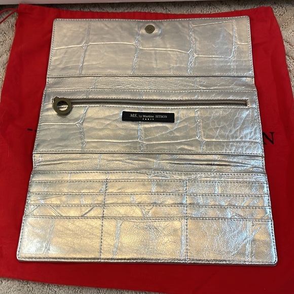 MS by Martine Sitbon silver leather clutch - Picture 3 of 5